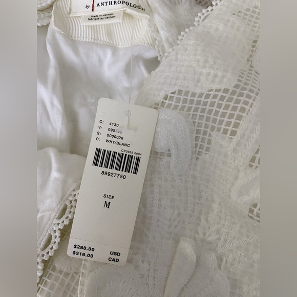 By Anthropologie Sleeveless V-Neck Lace Swing Mini Dress M  size M new nwt blue - Picture 6 of 6